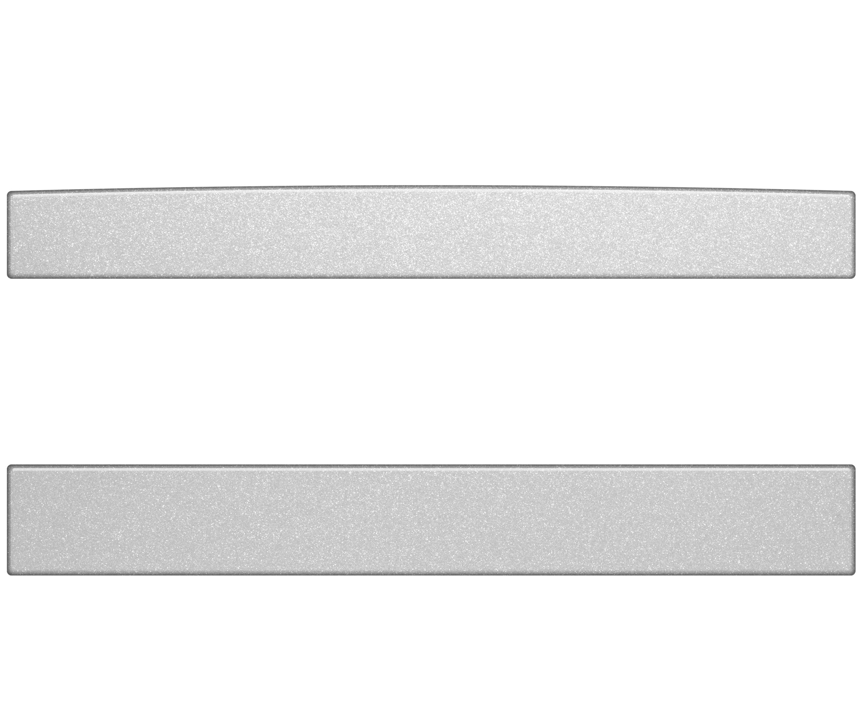Silver metal trim pieces for Toyota Tacoma, set of two, isolated on white background.