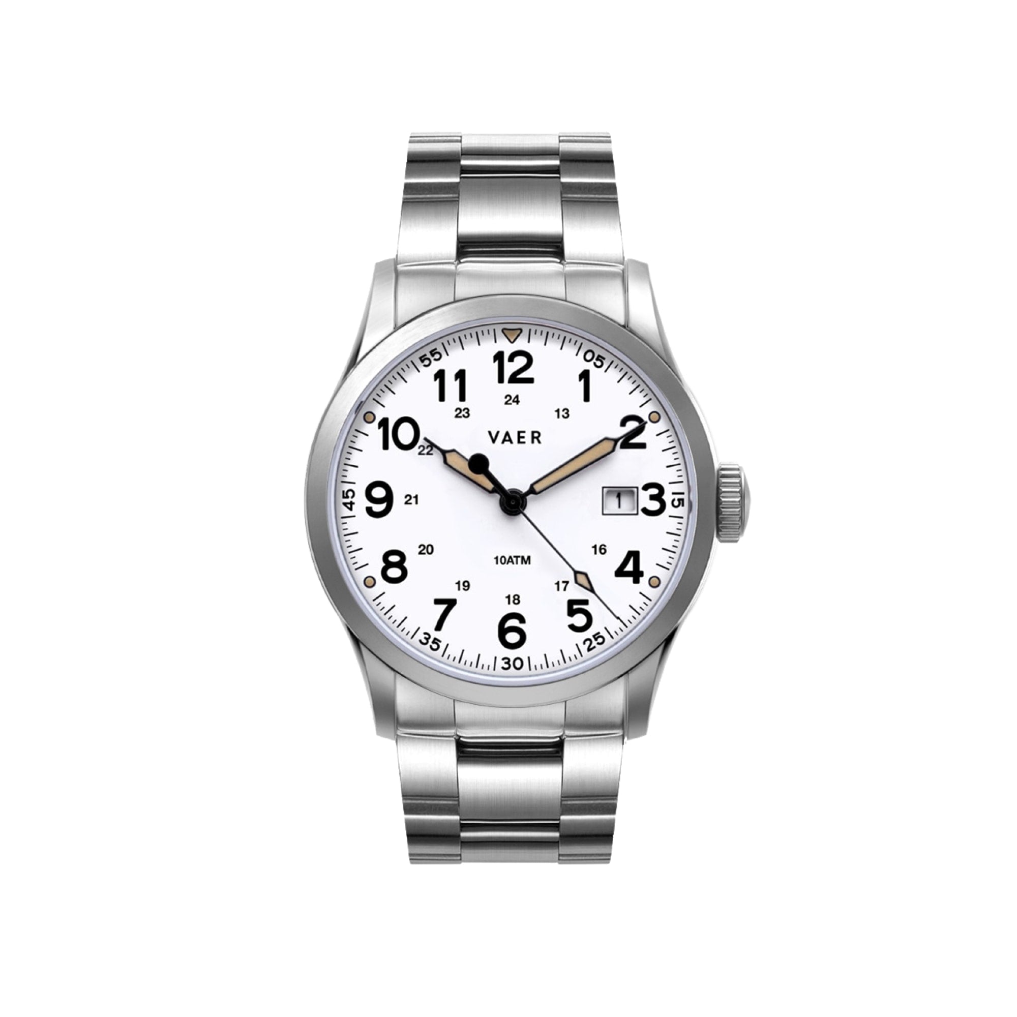 VAER S3 Calendar Field White Watch - 36mm Quartz