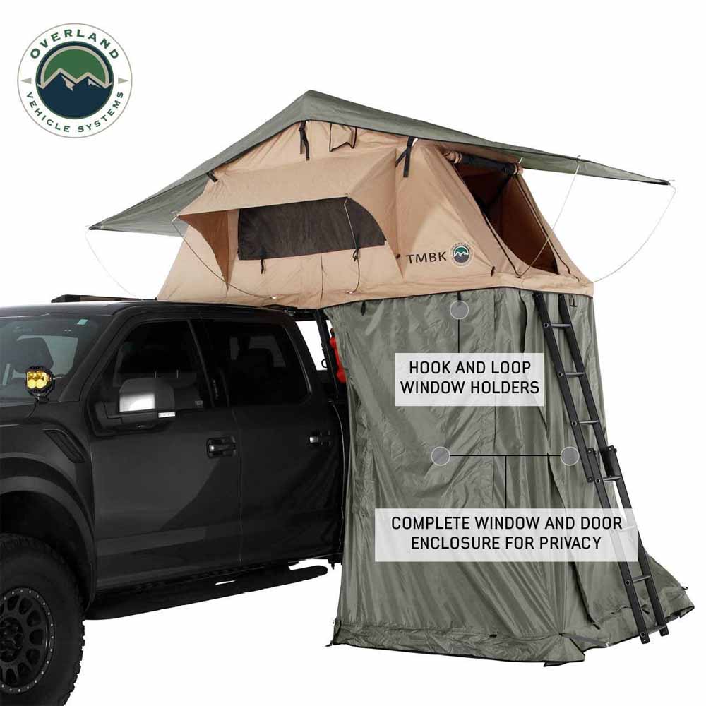 Overland Vehicle Systems LD TMBK roof top tent annex room with floor - view 2
