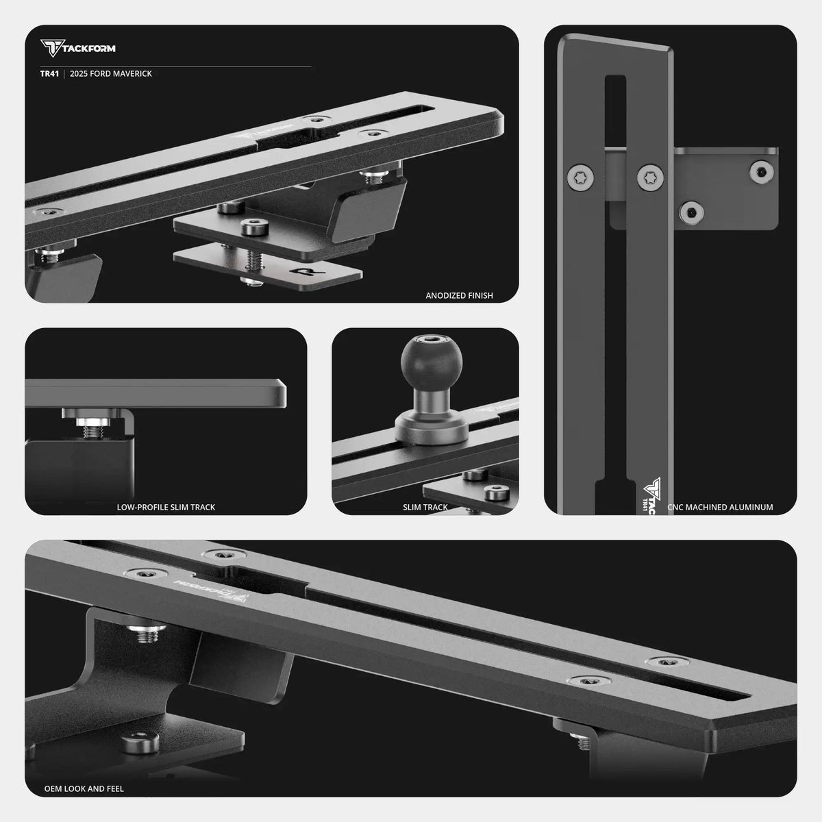 TRAXX™ - Slim Track Dash Bracket With Qi2/MagSafe Charging and Cooling Phone Mount | 2025 Ford Maverick