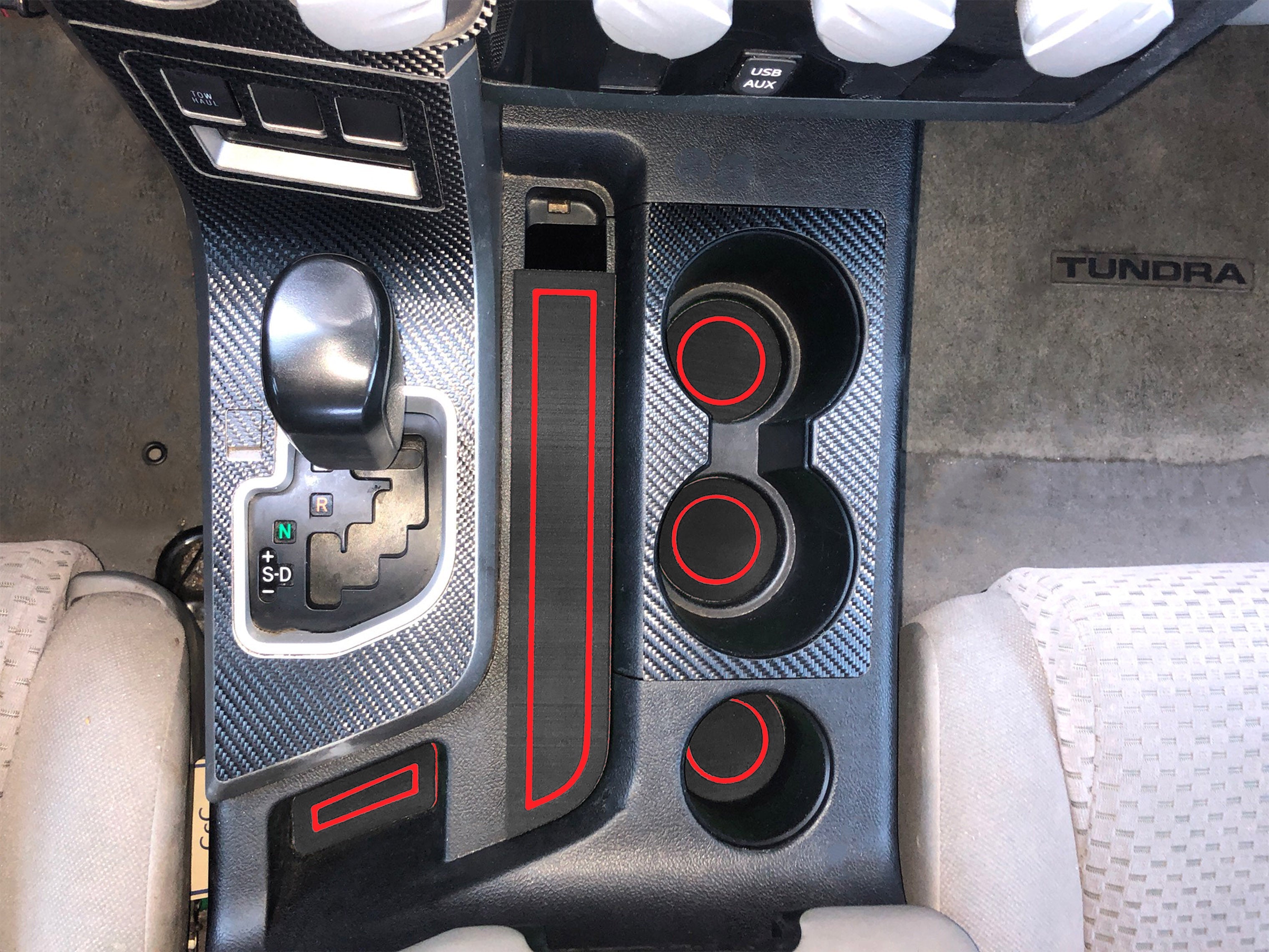 Bucket Seats Interior Cup Holder Foam Inserts Fits 2007-2013 Toyota Tundra