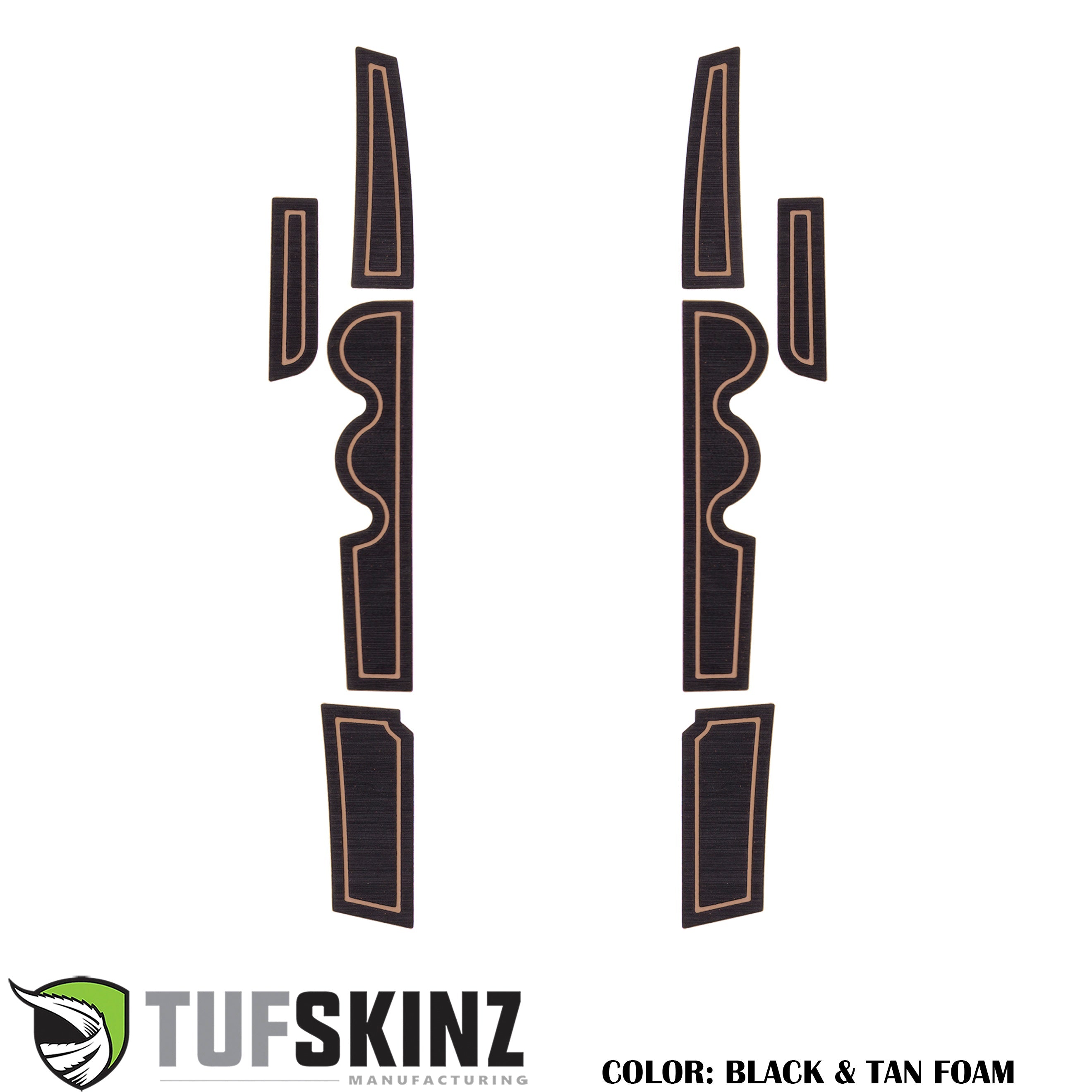Front Door Side Foam (D-Cab + CrewMax) Inserts Fits 2007-2021 Toyota Tundra Front Doors Only Black/Tan