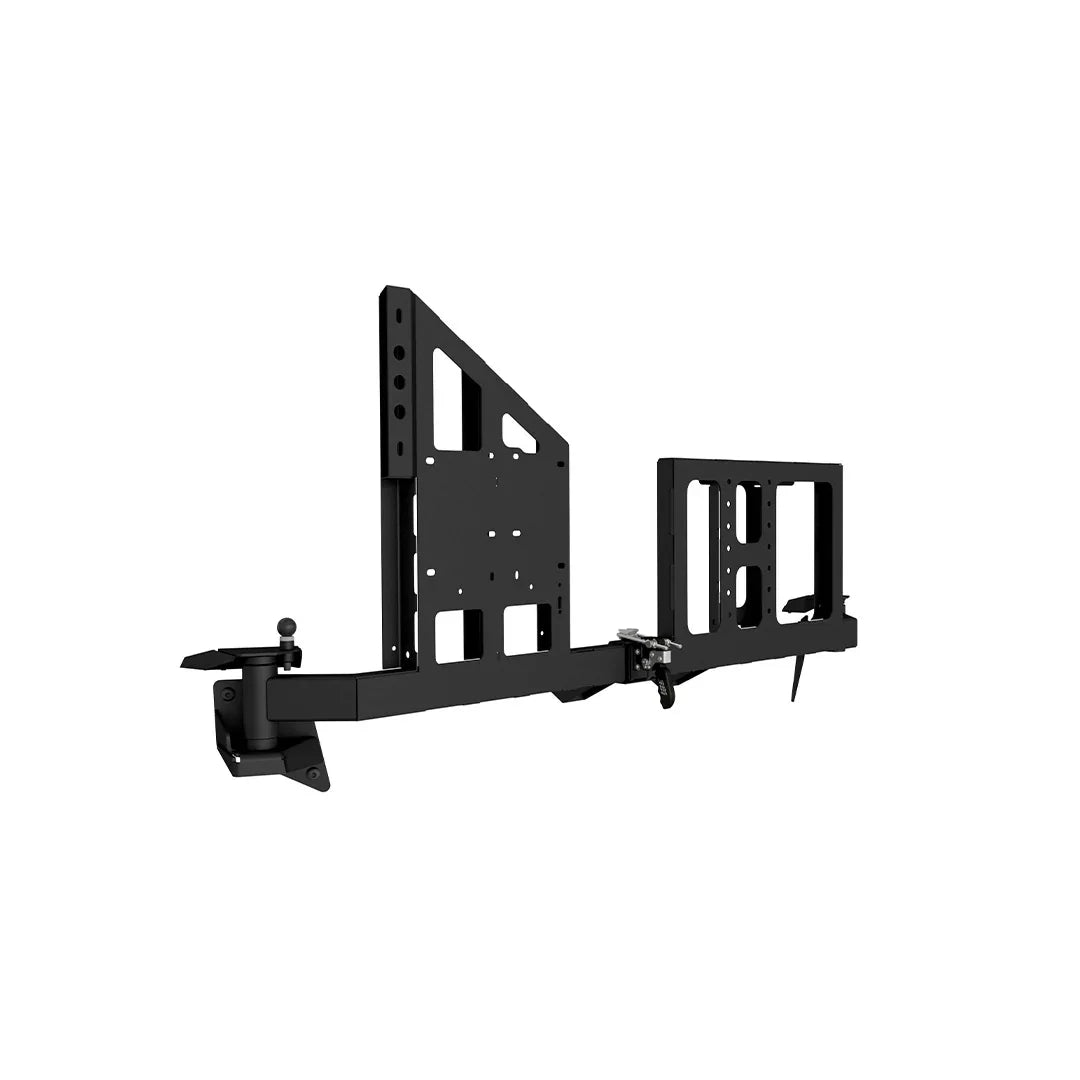 Toyota Sequoia rear swing arm add-on, black steel overlanding accessory mount