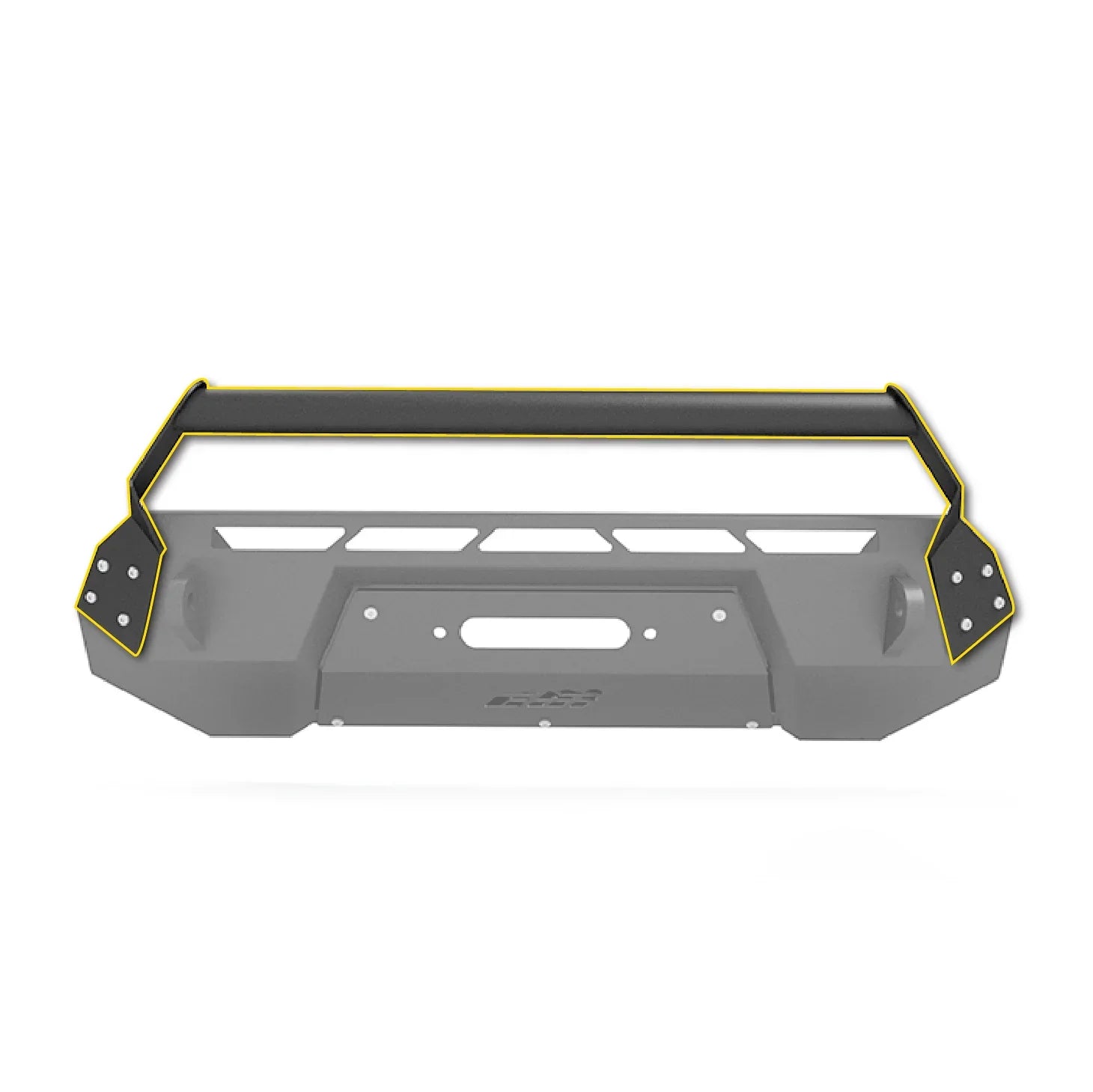 Toyota Tacoma bolt-on grill guard, steel off-road bumper accessory, front view