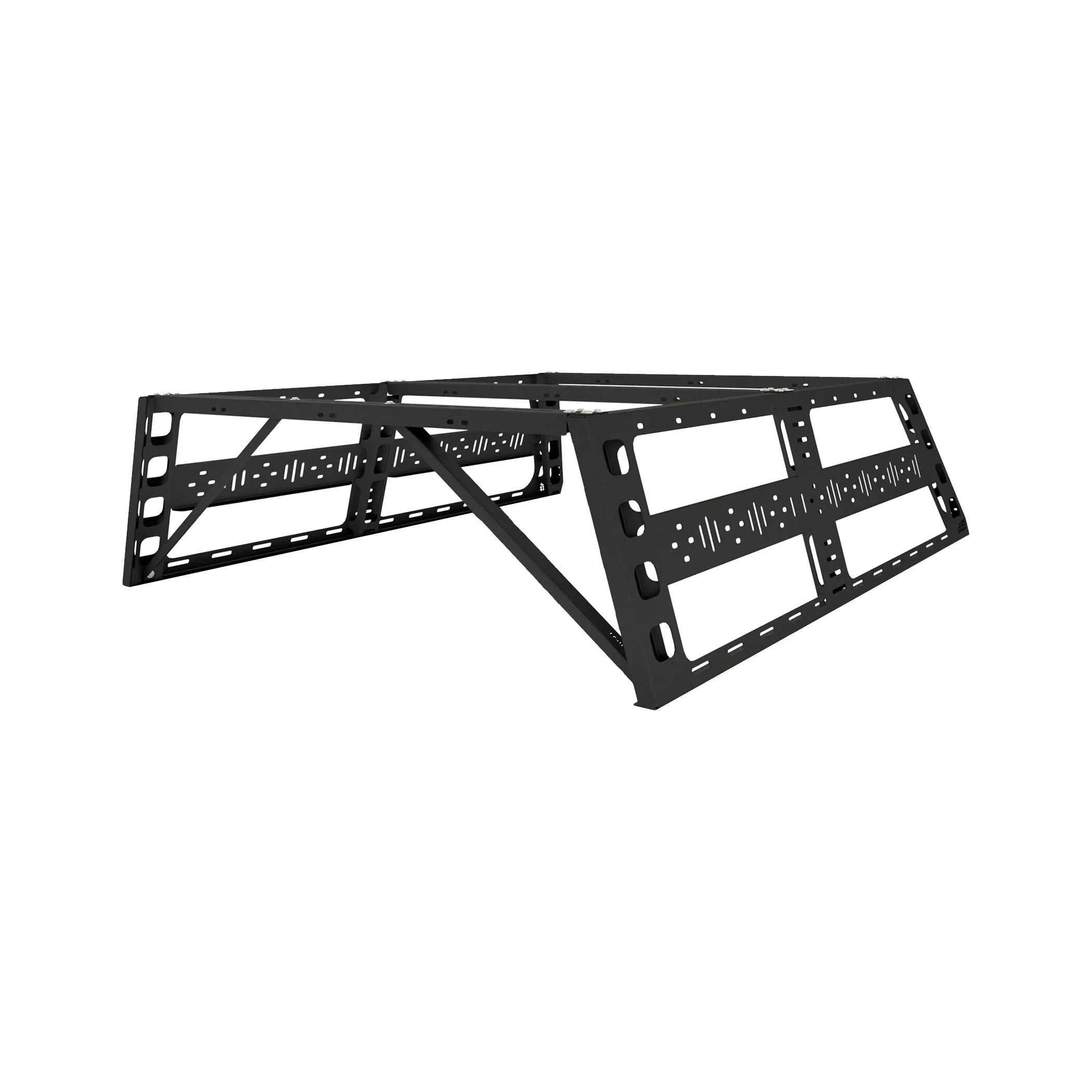 Toyota Tundra CBI offroad cab height bed rack with black steel construction for overlanding