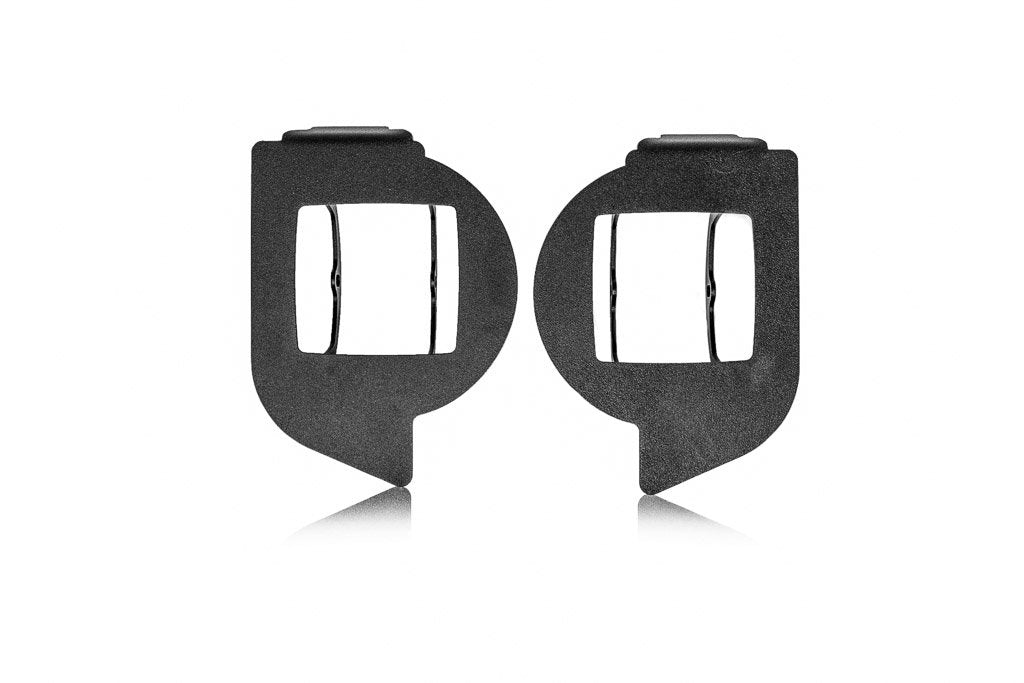 Pair of black metal LED fog light pod mounting brackets for Toyota 4Runner