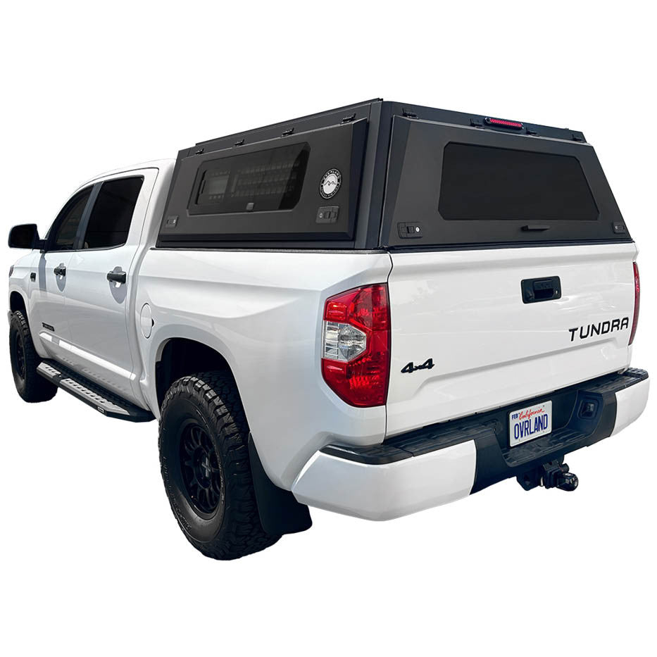 Toyota Tundra truck cap overland bed topper with wing doors and rear window system