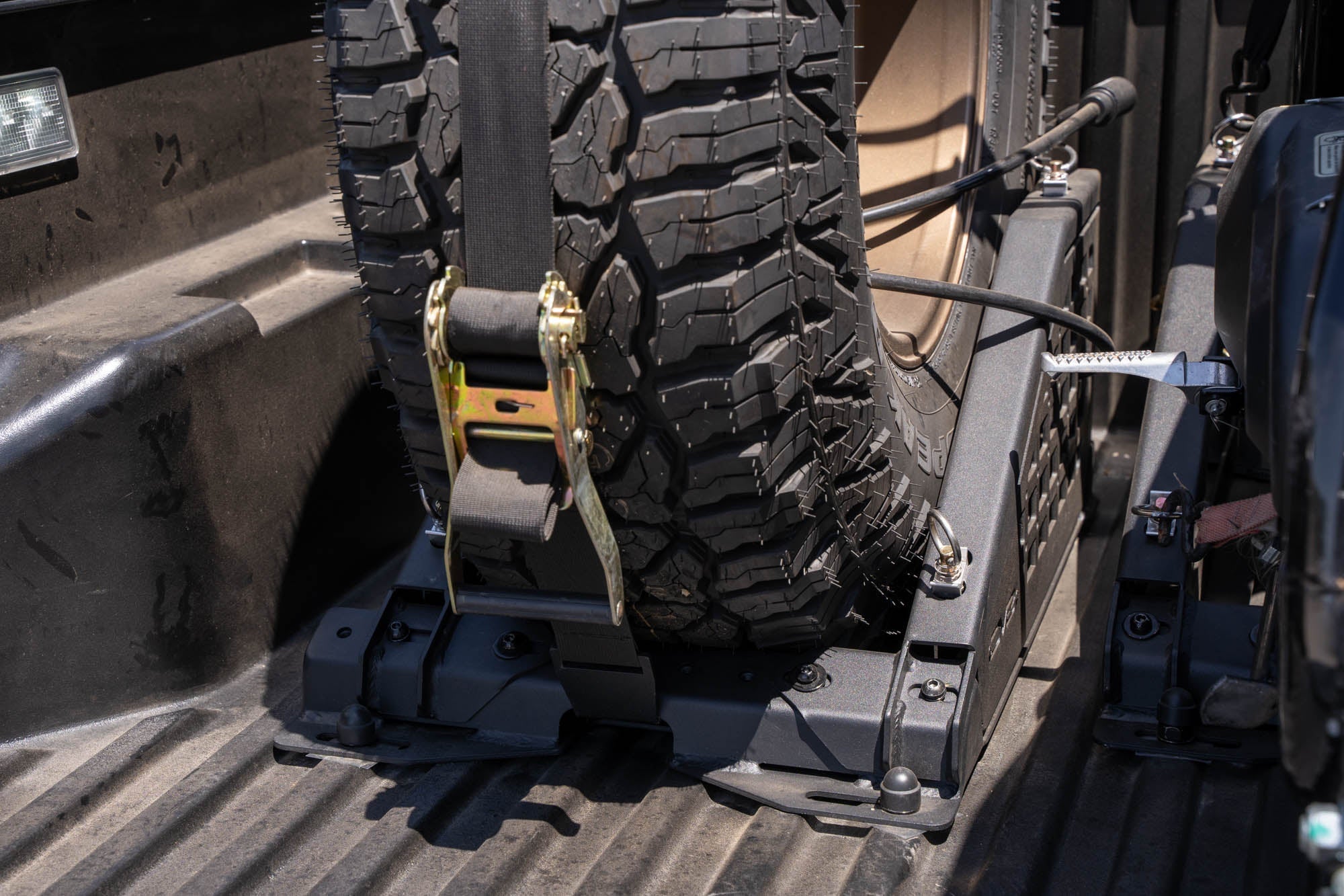 Truck-Bed-Universal-Tire-Carrier-_-Accessory-Mount-Installed-7 - NVMOS