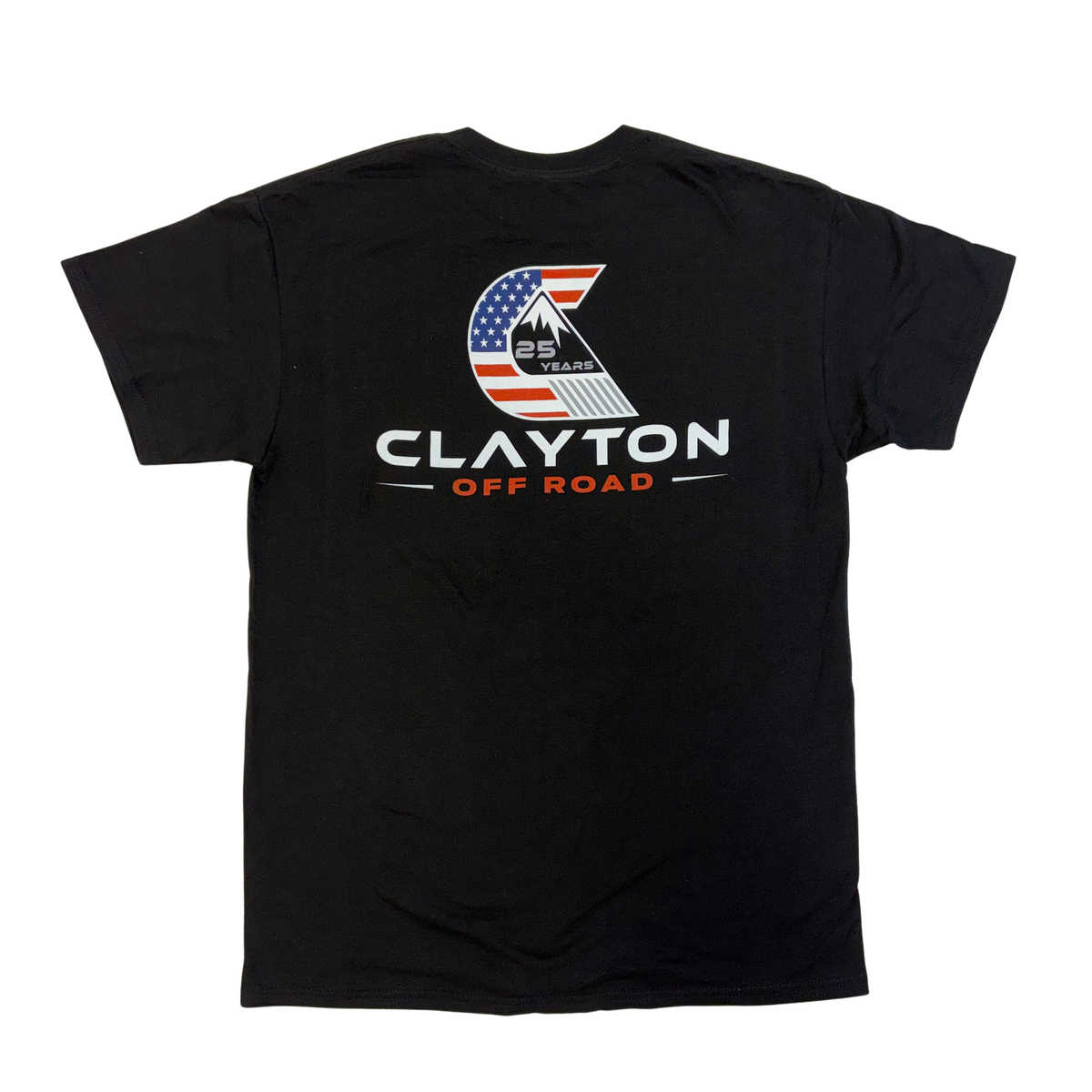 Clayton Off Road USA logo black t-shirt, universal fit