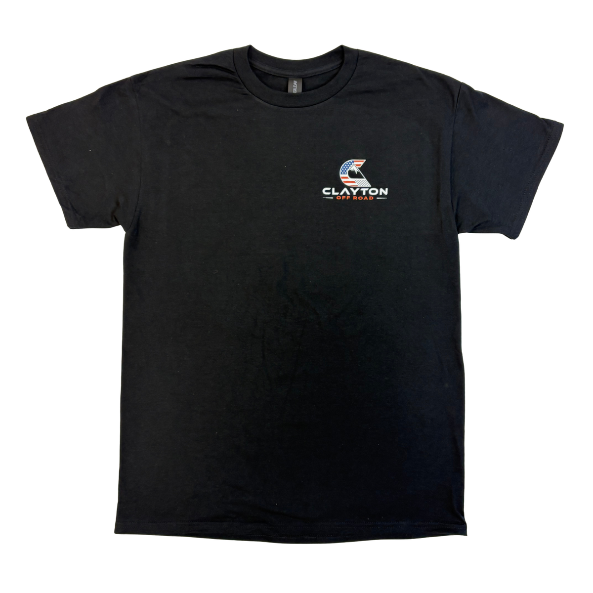 Clayton Off Road USA logo black t-shirt, universal fit
