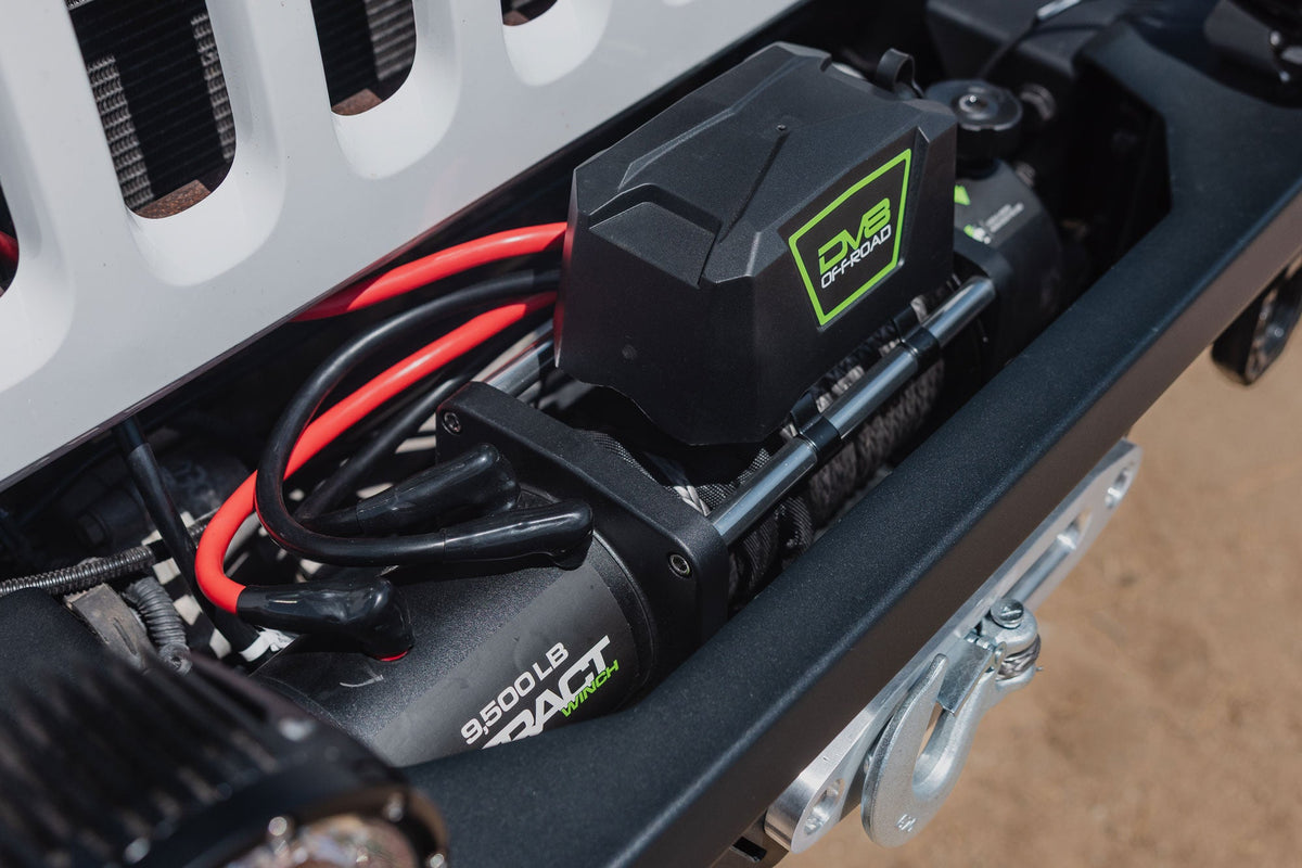 DV8 Offroad Xtract 9.5K synthetic rope winch for universal fit