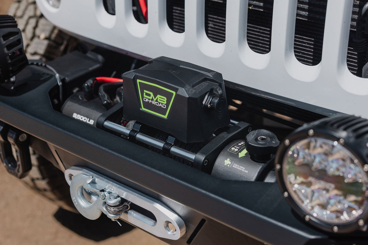 DV8 Offroad Xtract 9.5K synthetic rope winch for universal fit