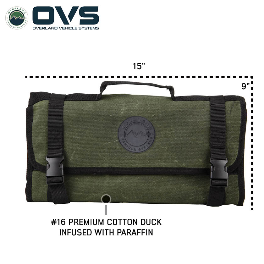 Overland Vehicle Systems Canyon rolled first aid storage bag in waxed canvas - view 3