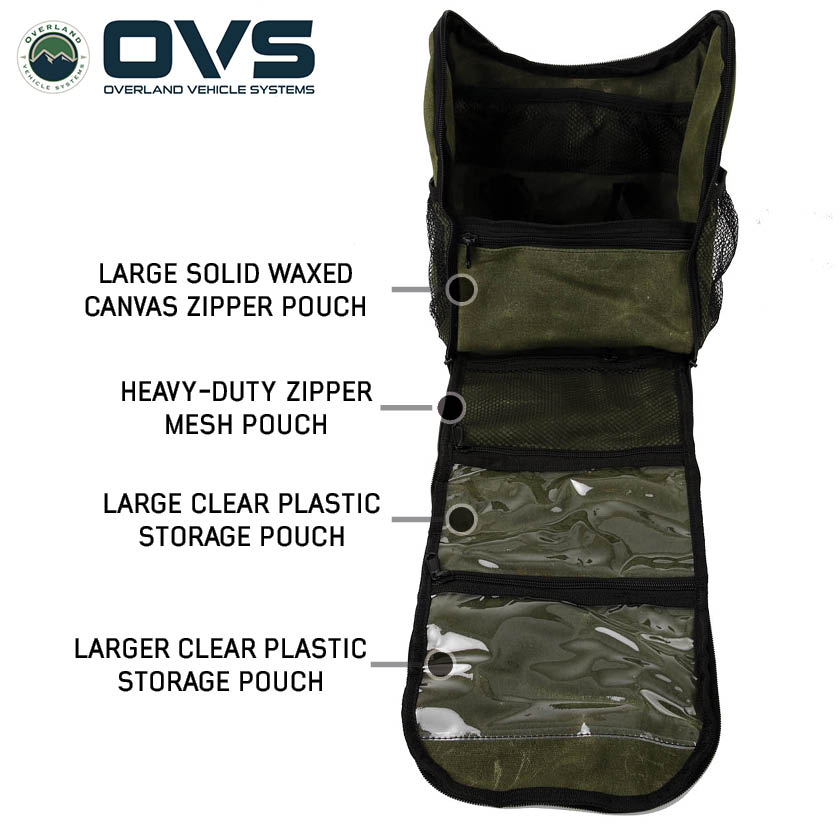 Overland Vehicle Systems waxed canvas overnight toiletry bag - view 7