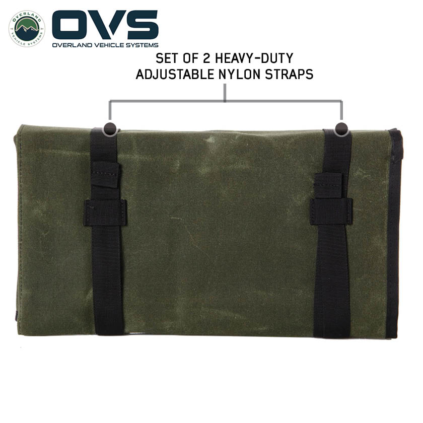 Overland Vehicle Systems Canyon rolled general tool storage bag in waxed canvas - view 6