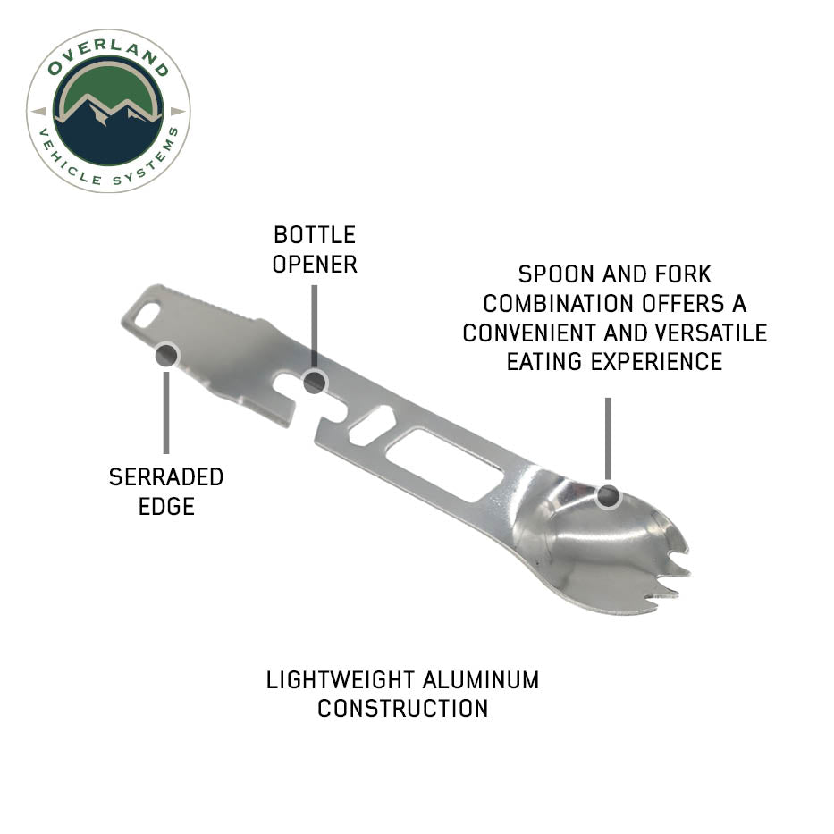 Overland Vehicle Systems camping spork with flint and storage sleeve - view 2