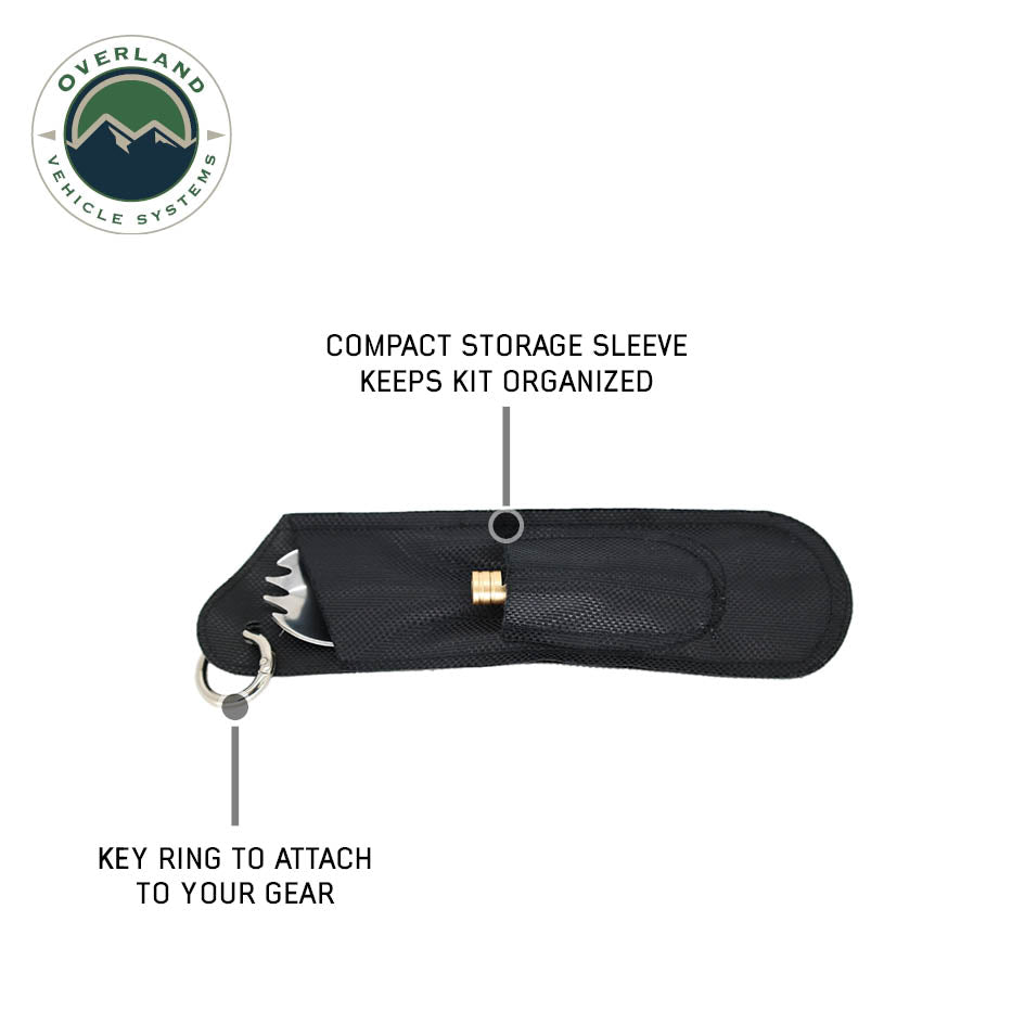 Overland Vehicle Systems camping spork with flint and storage sleeve - view 4