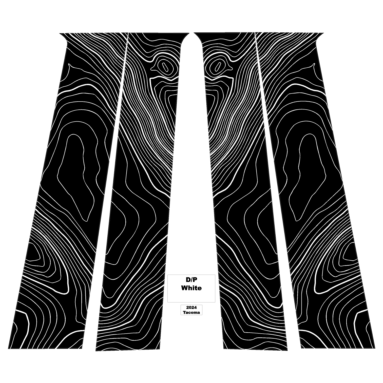 Topographic B Pillar Overlays - 2024+ Tacoma Double Cab / 2025+ 4Runner