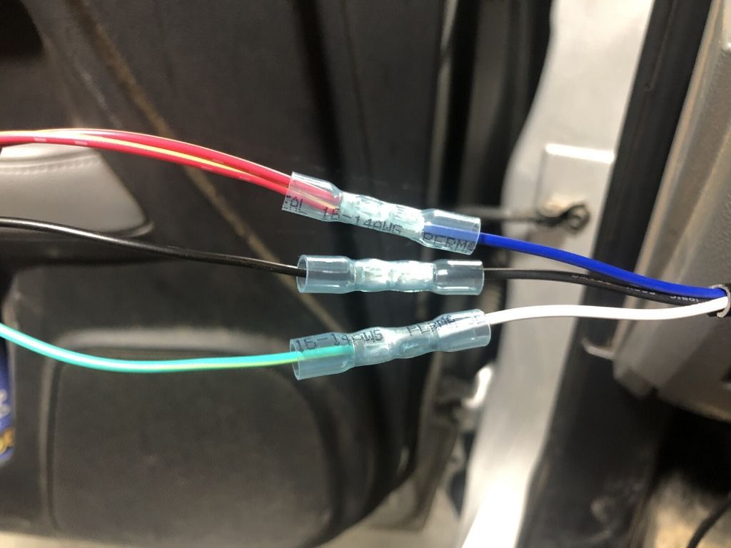 Connected automotive wiring harness with crimp connectors for Toyota switch install