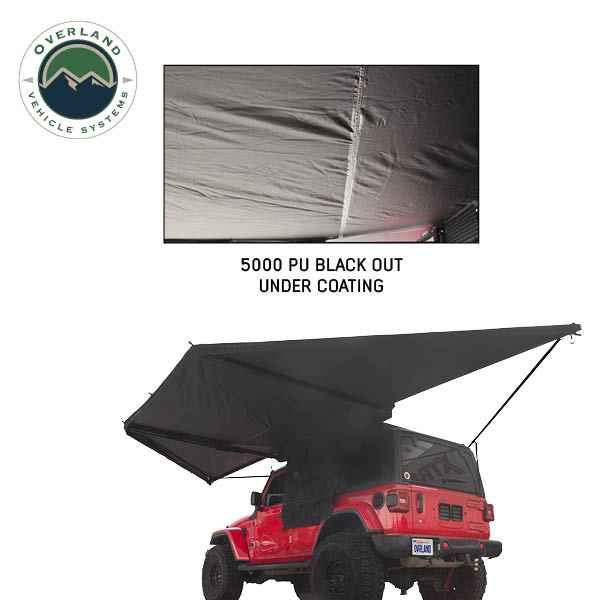 OVS XD Nomadic 180 degree awning, black body and black trim - view 2