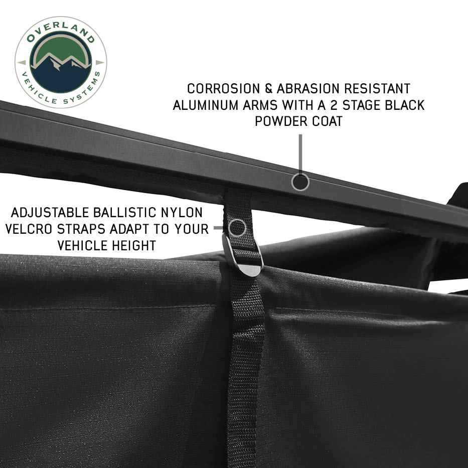 OVS XD Nomadic 90 degree pivot shower awning with light strip and black out - view 6