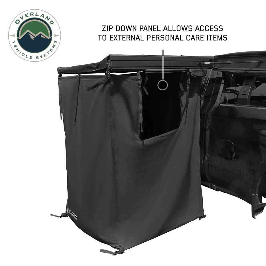 OVS XD Nomadic 90 degree pivot shower awning with light strip and black out - view 8