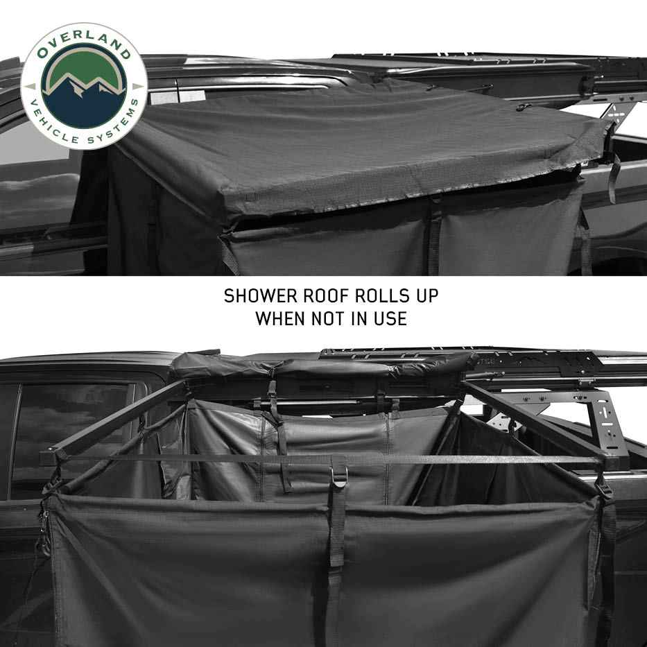 OVS XD Nomadic 90 degree pivot shower awning with light strip and black out - view 9