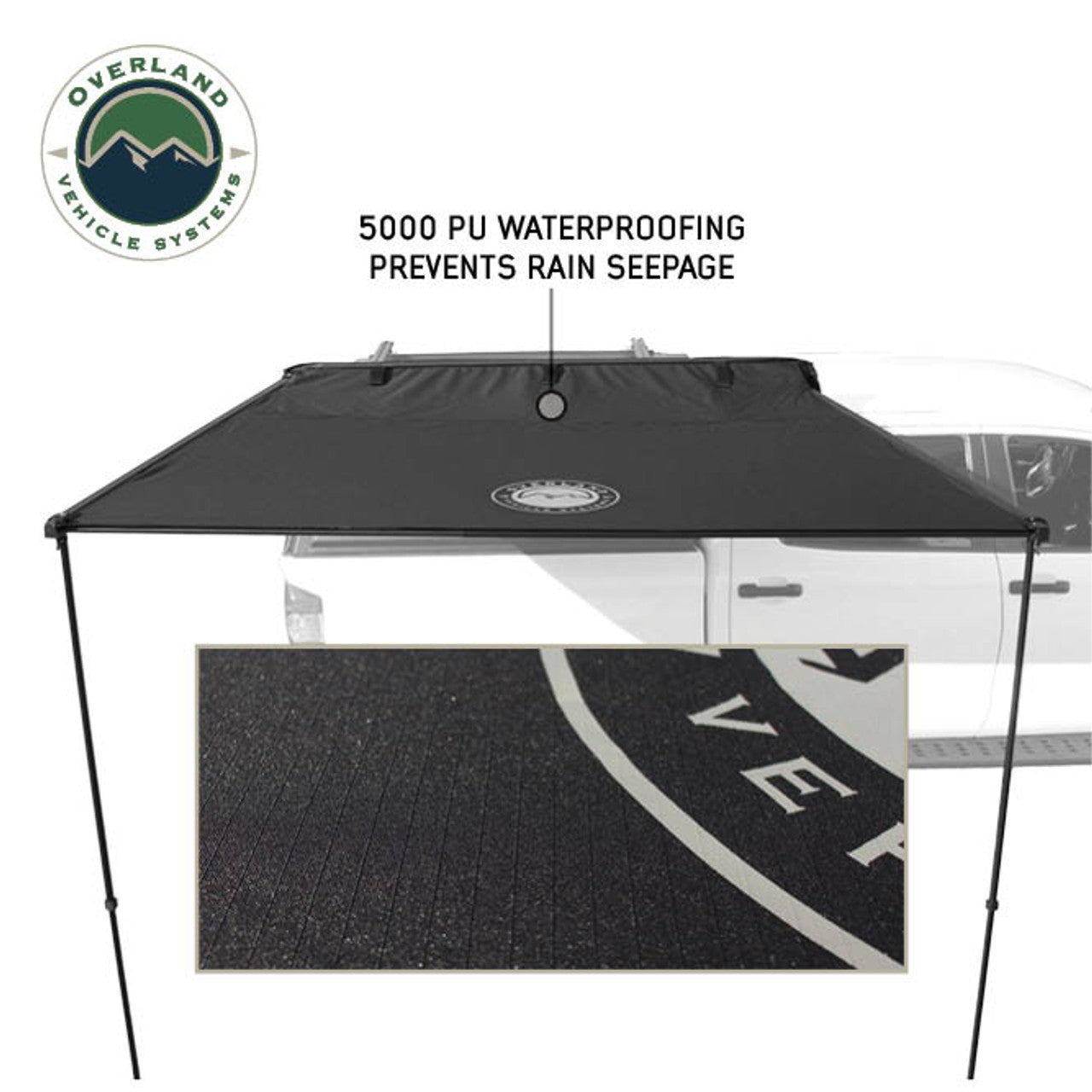 XD Nomadic 2.0 - 6.5' Awning - W/ Lights, Black Out, Black Fabric & Travel Cover Universal