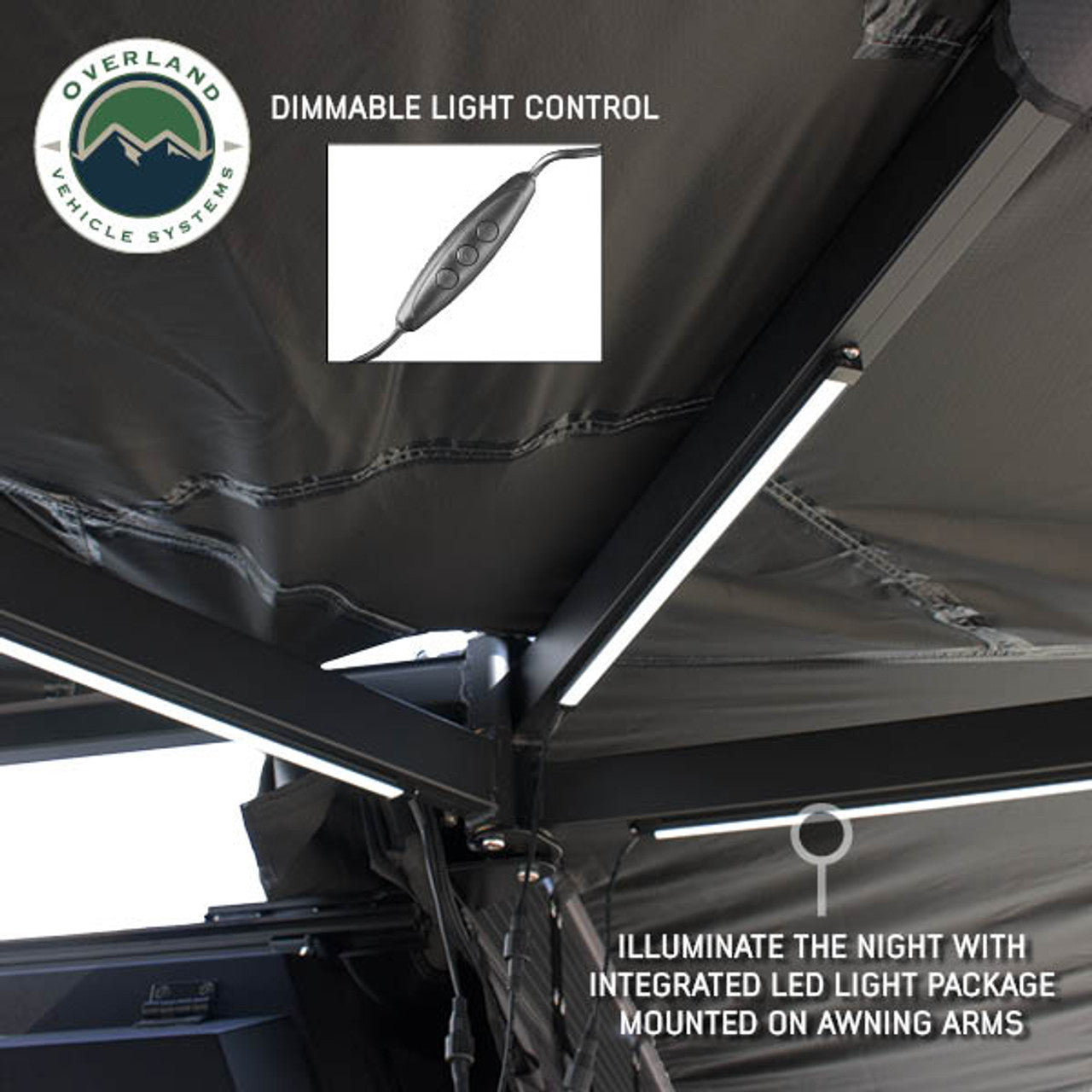 XD Nomadic 270 - Awning W/Lights & Black Out Grey Hex, Black Trim & Black Travel Cover