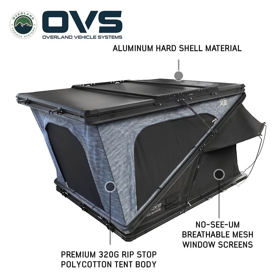 OVS XD K2 clam shell aluminum hard shell roof top tent - view 2