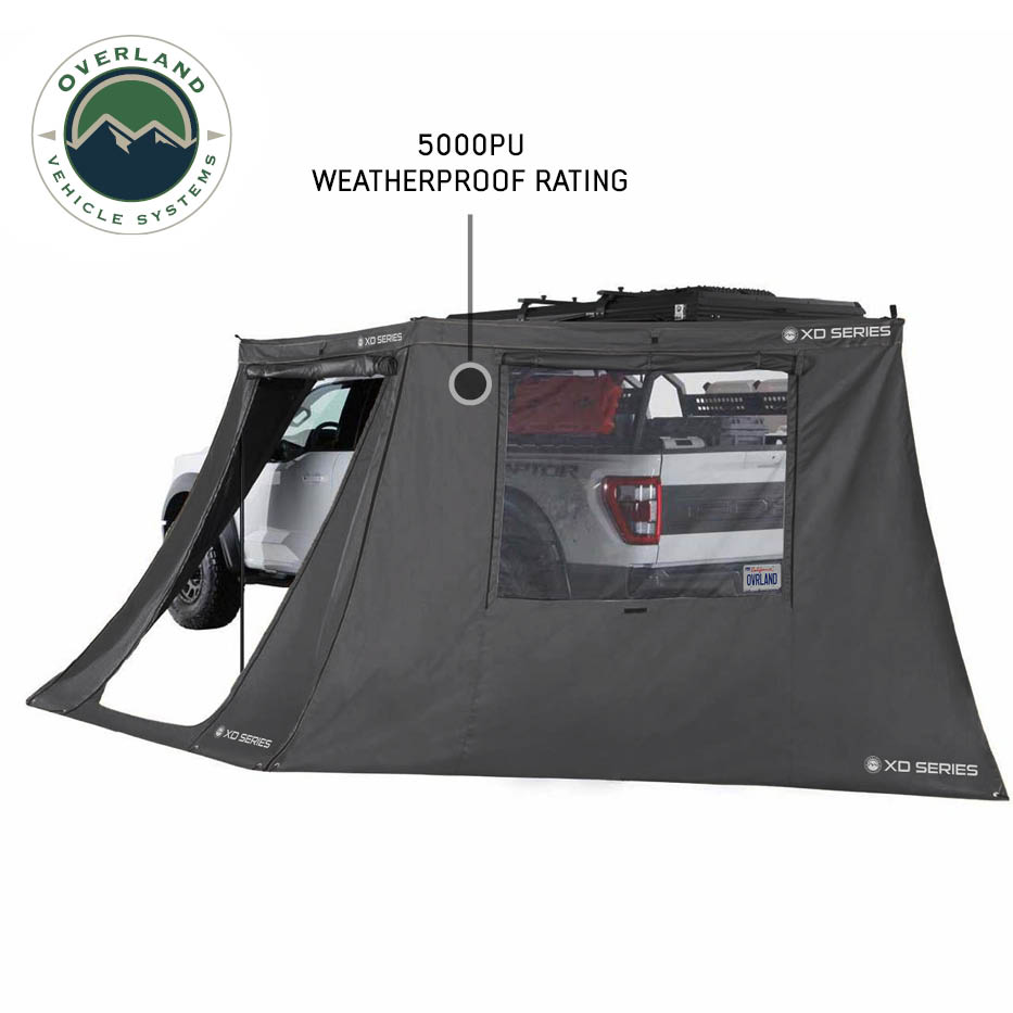Overland Vehicle Systems XD Nomadic 180 LTE awning walls in black - view 4