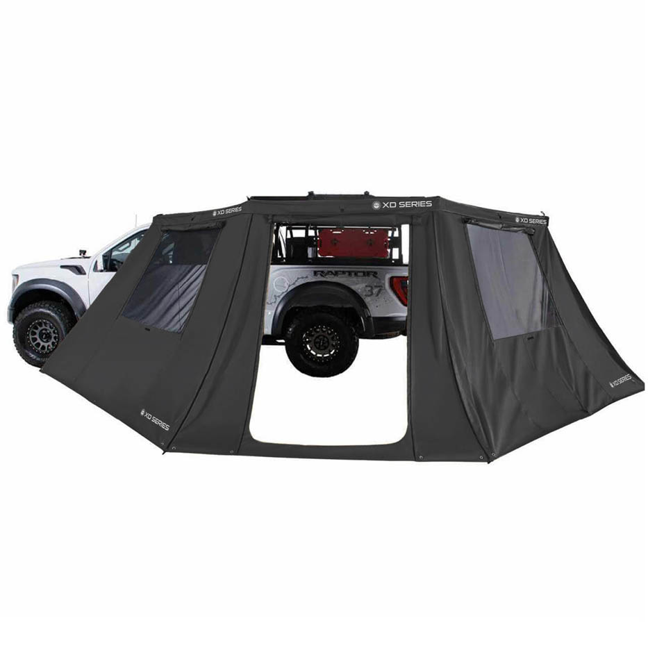Overland Vehicle Systems XD Nomadic 180 LTE awning walls in black