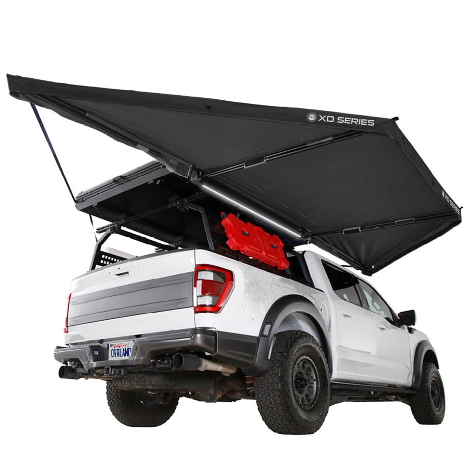 Overland Vehicle Systems XD Nomadic 180 LTE awning with black fabric and travel cover