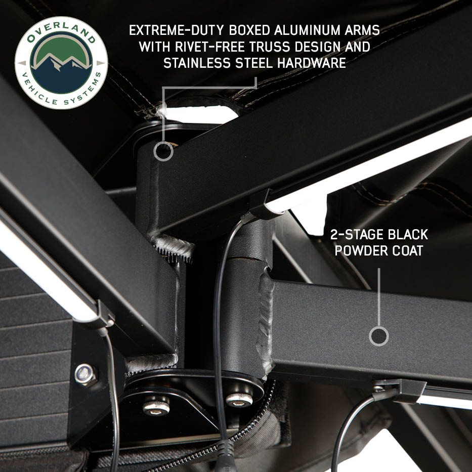 Overland Vehicle Systems XD Nomadic 270 LT awning with black fabric and travel cover - view 7