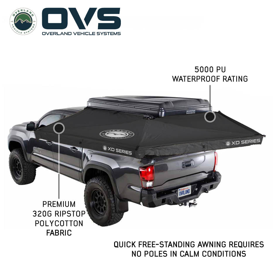 Overland Vehicle Systems XD Nomadic 270 LTE awning with black fabric and travel cover - view 4