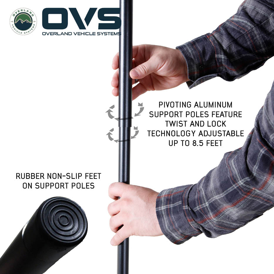 Overland Vehicle Systems XD Nomadic 270 LTE awning with black fabric and travel cover - view 7