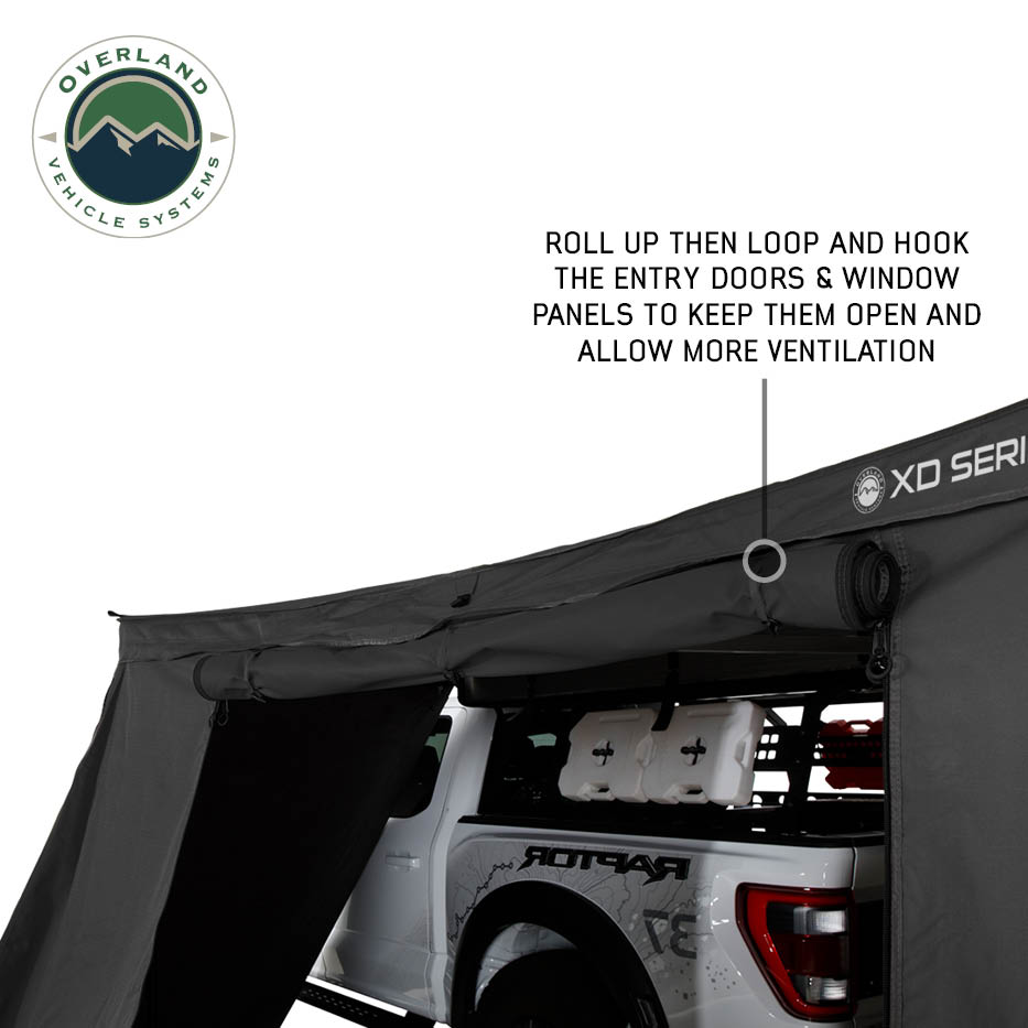 Overland Vehicle Systems XD Nomadic 270 LTE awning walls in black - view 6
