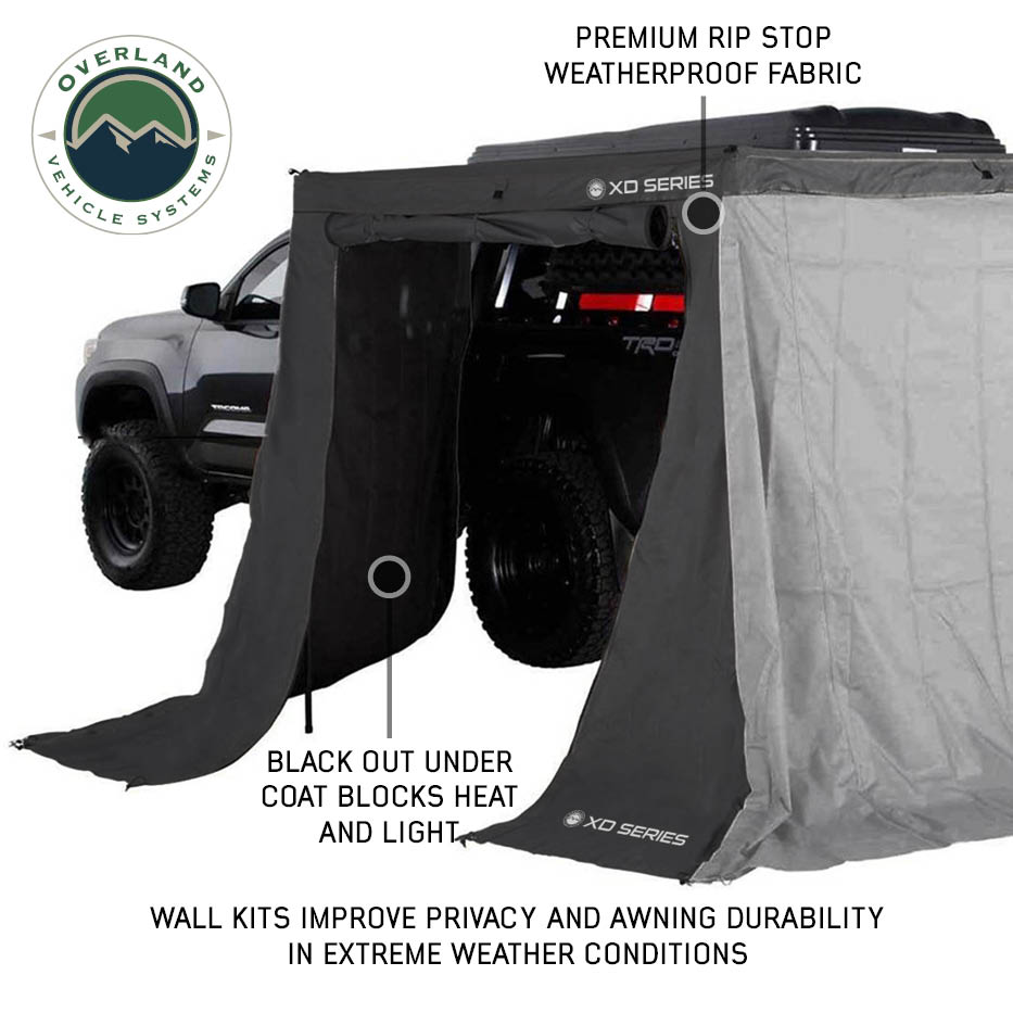 Overland Vehicle Systems XD Nomadic 270 LTE awning walls in black - view 2