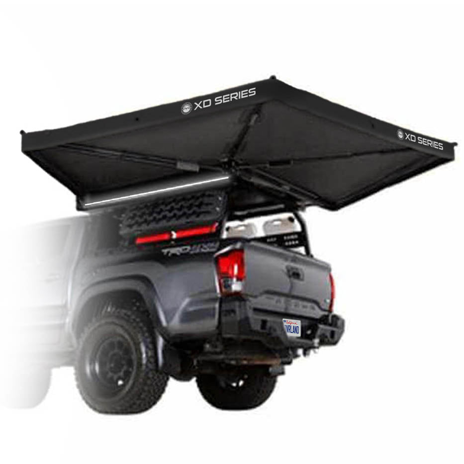 Overland Vehicle Systems XD Nomadic 270 LTE awning with black fabric and travel cover
