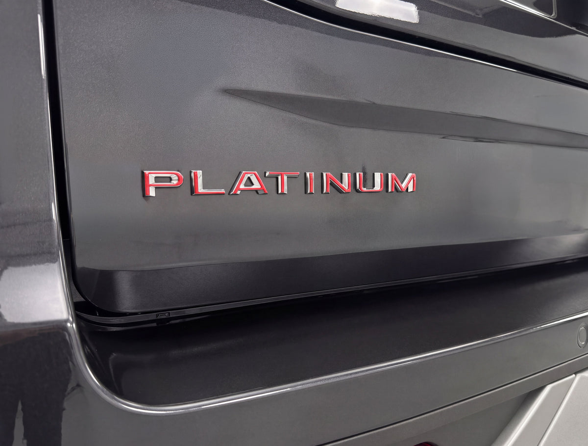 Tufskinz platinum rear hatch letter overlays for 2025-2027 Ford Expedition Platinum