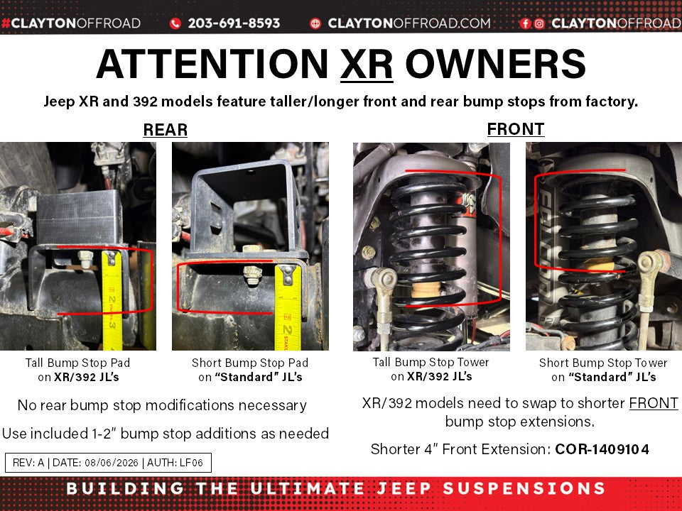 Clayton Off Road Overland+ 4.5-inch long arm lift kit for 2020-2023 Jeep Wrangler JL diesel
