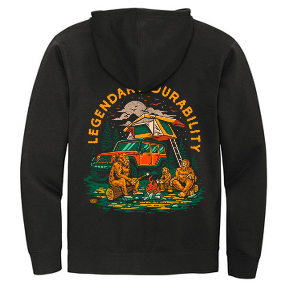 Sudadera con capucha y cremallera Sasquatch de Jeep® para hombre, color negro