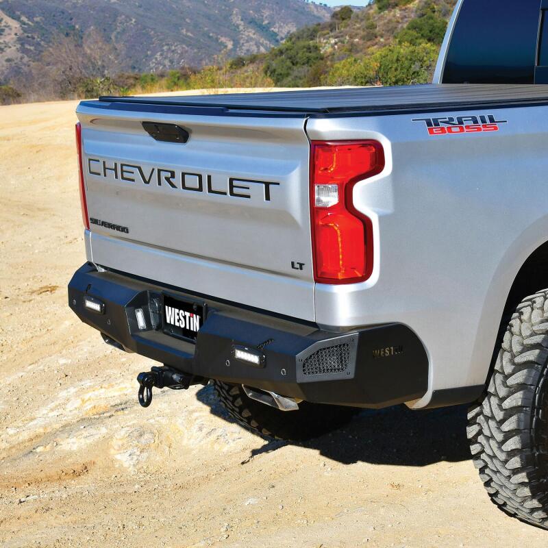 Westin Pro-Series Rear Bumper, Textured Black, fits Chevy Silverado 1500