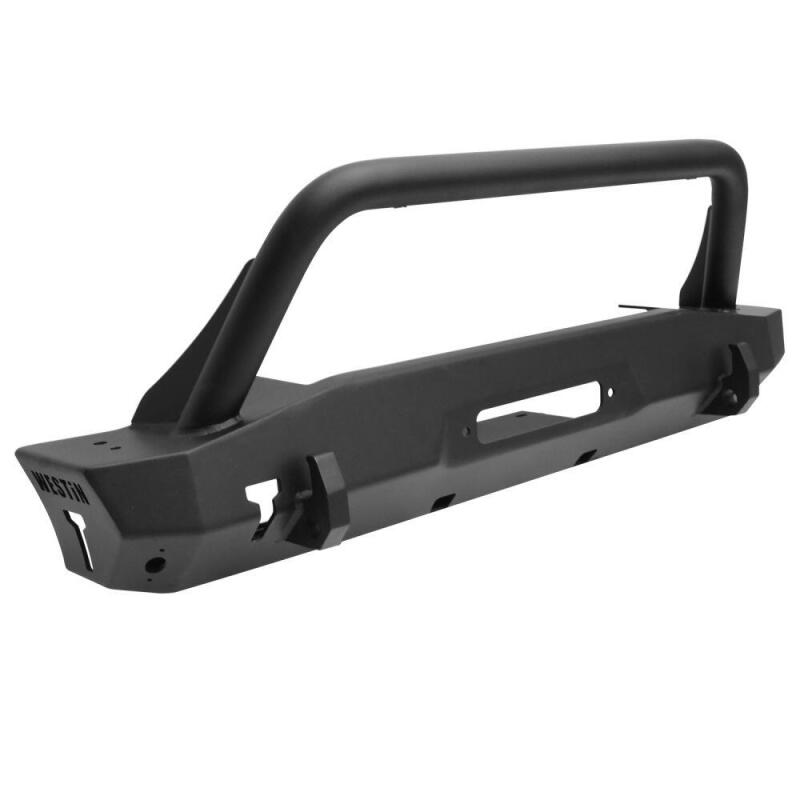 Westin WJ2 Stubby Front Bumper with Bull Bar, fits Jeep Wrangler