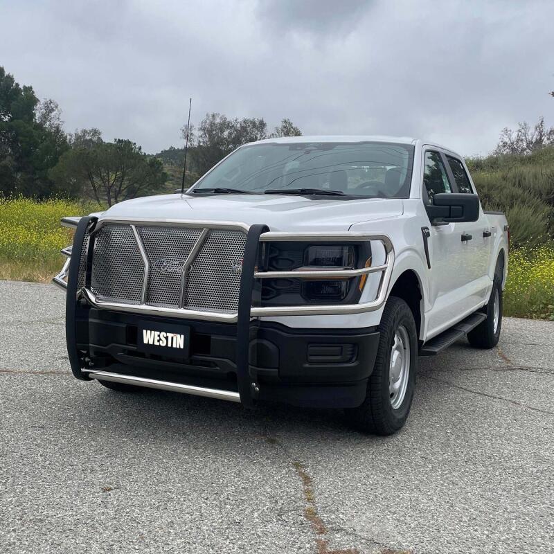 Westin HDX Grille Guard, Stainless Steel, Without Camera, fits Ford F-150