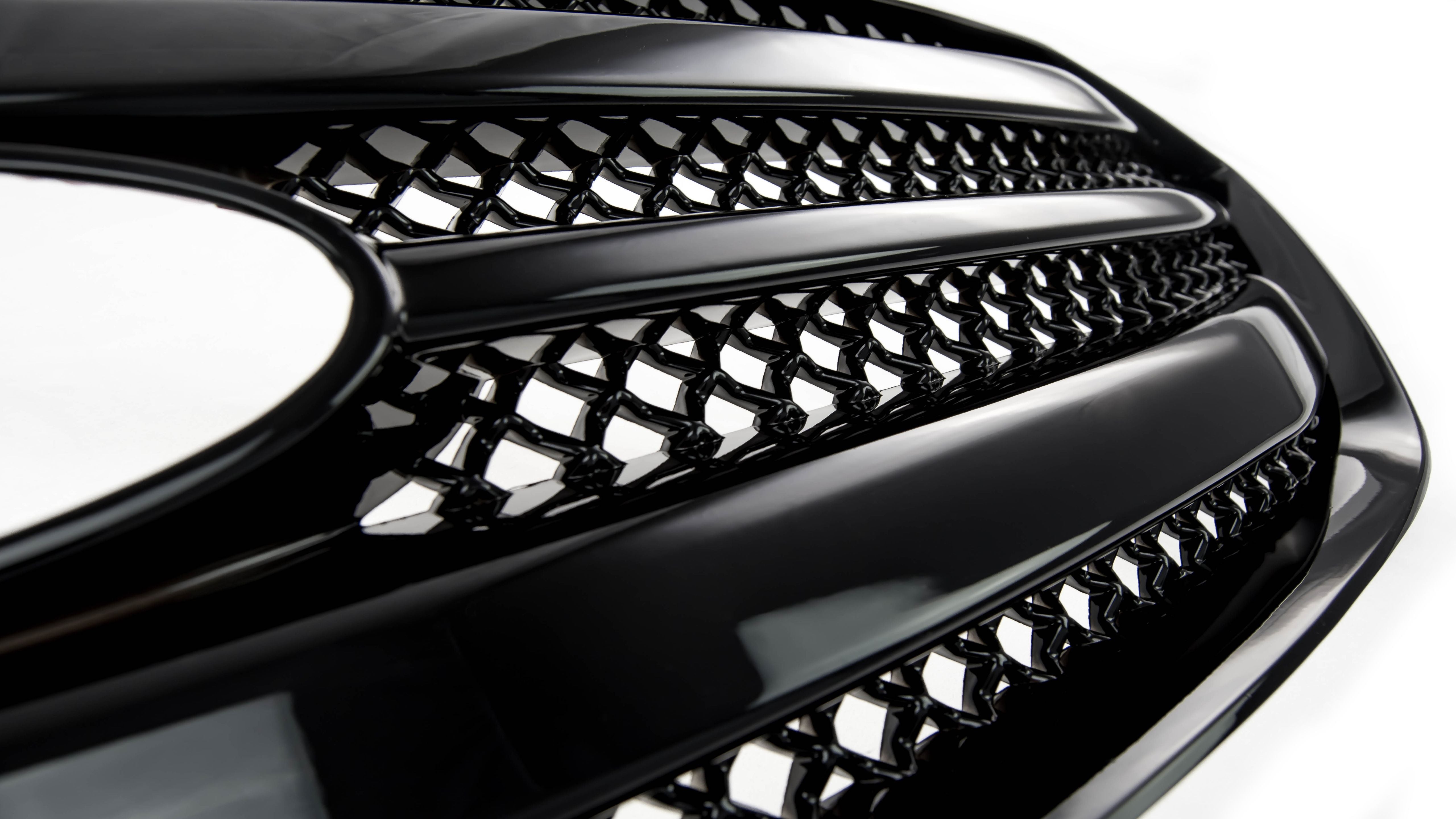 ABS6425BLK 13-19 Ford Taurus SE/SEL/Limited 1 PC Gloss Black Tape-on Grille Overlay