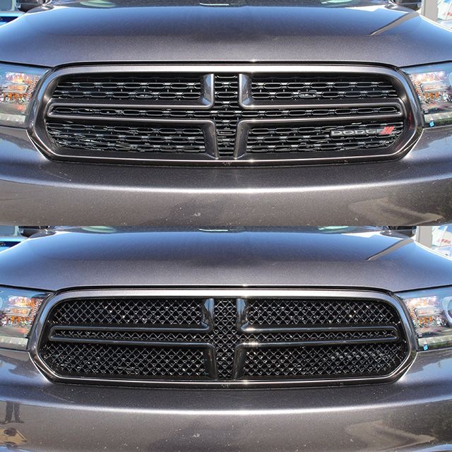 ABS6435BLK 14-21 Dodge Durango SXT/SXT PLUS/LIMITED /CITADEL/RT 1 PC Gloss Black Tape-on Grille Overlay