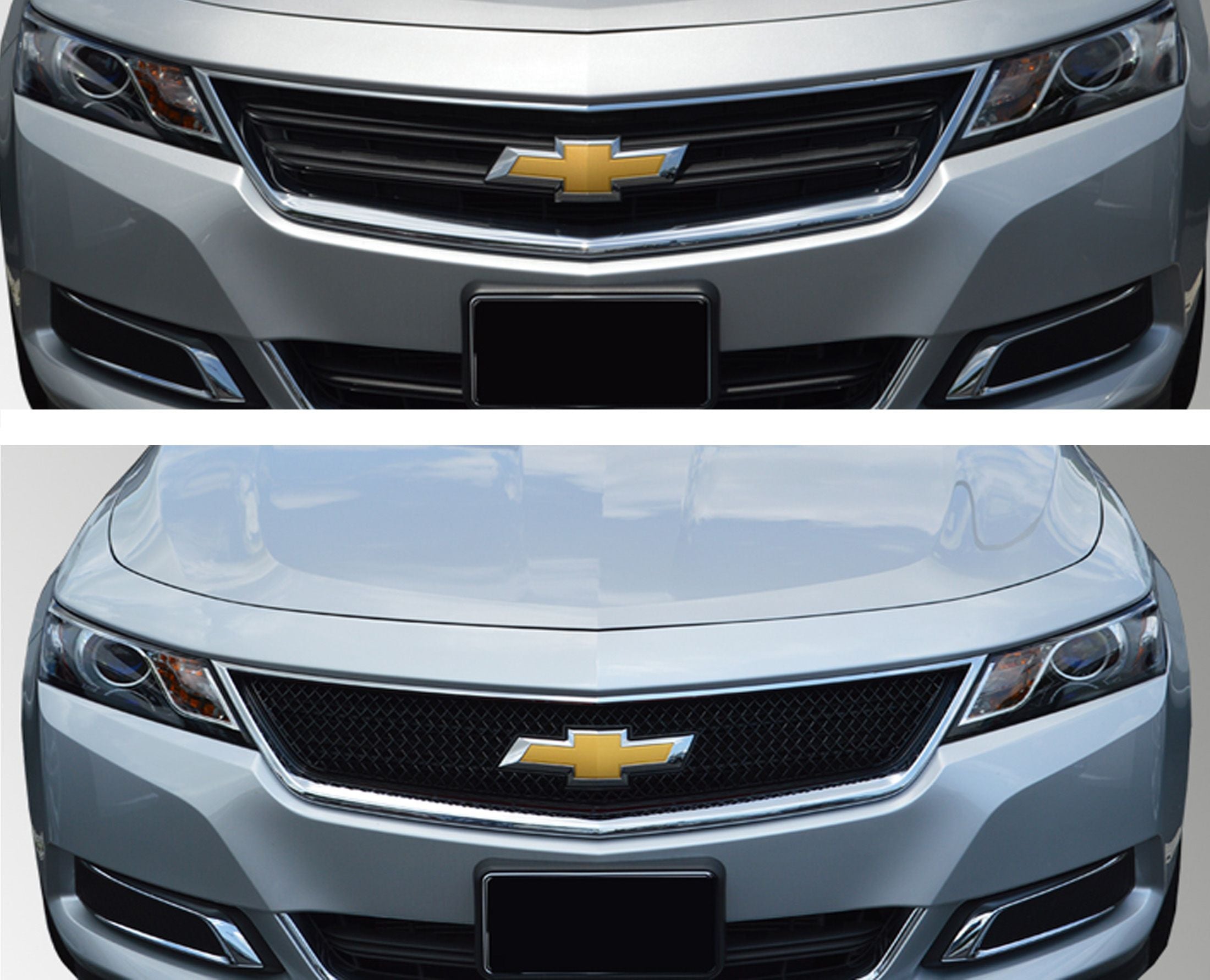ABS6460BLK 13-20 Chevrolet Impala LS/LT/LTZ 1 PC Gloss Black Tape-on Grille Overlay
