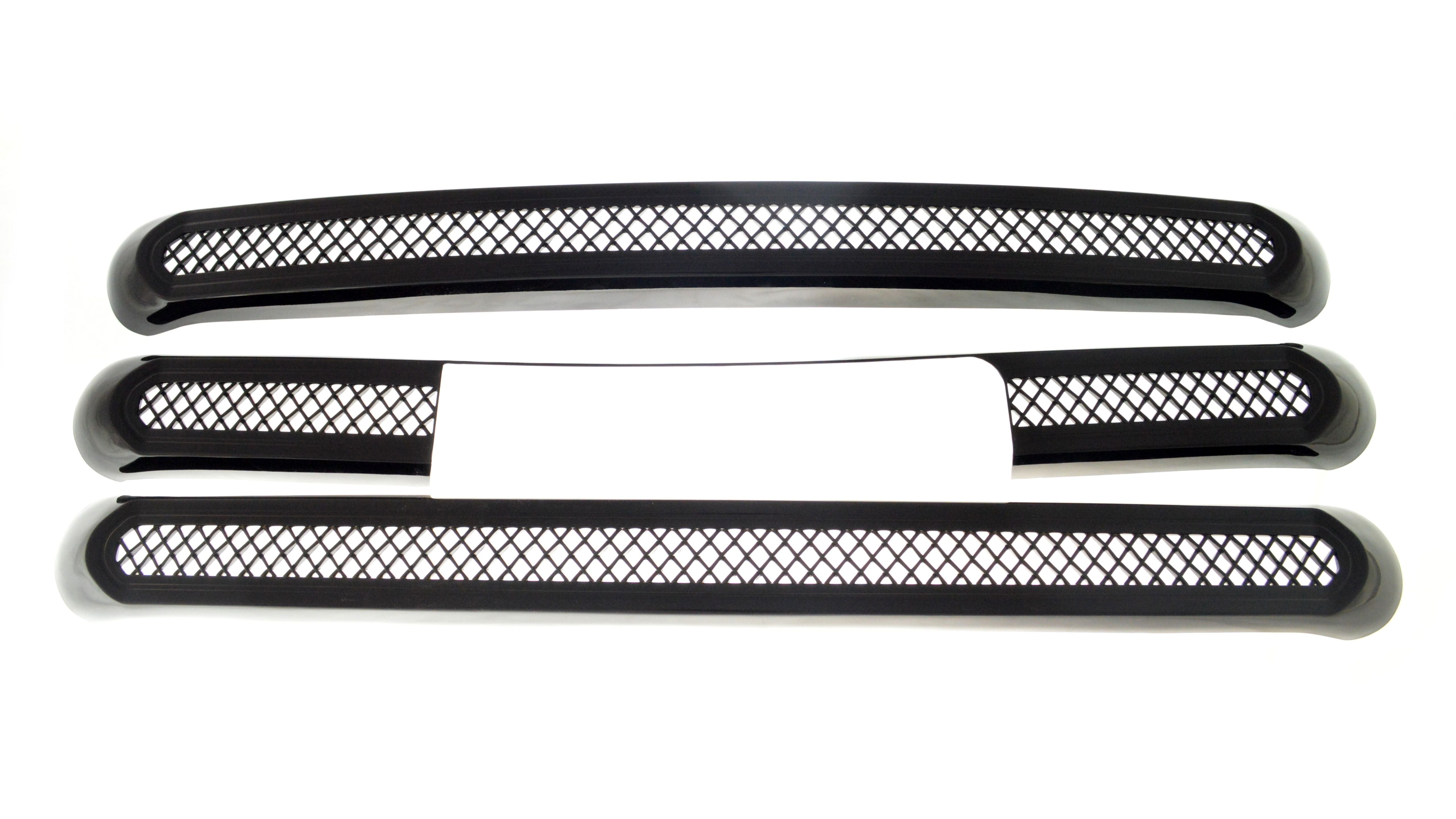 ABS6461BLK 15-18 GMC Sierra 2500 HD/Sierra 3500 HD SLE/SLT 3 PCS Gloss Black Tape-on Grille Overlay