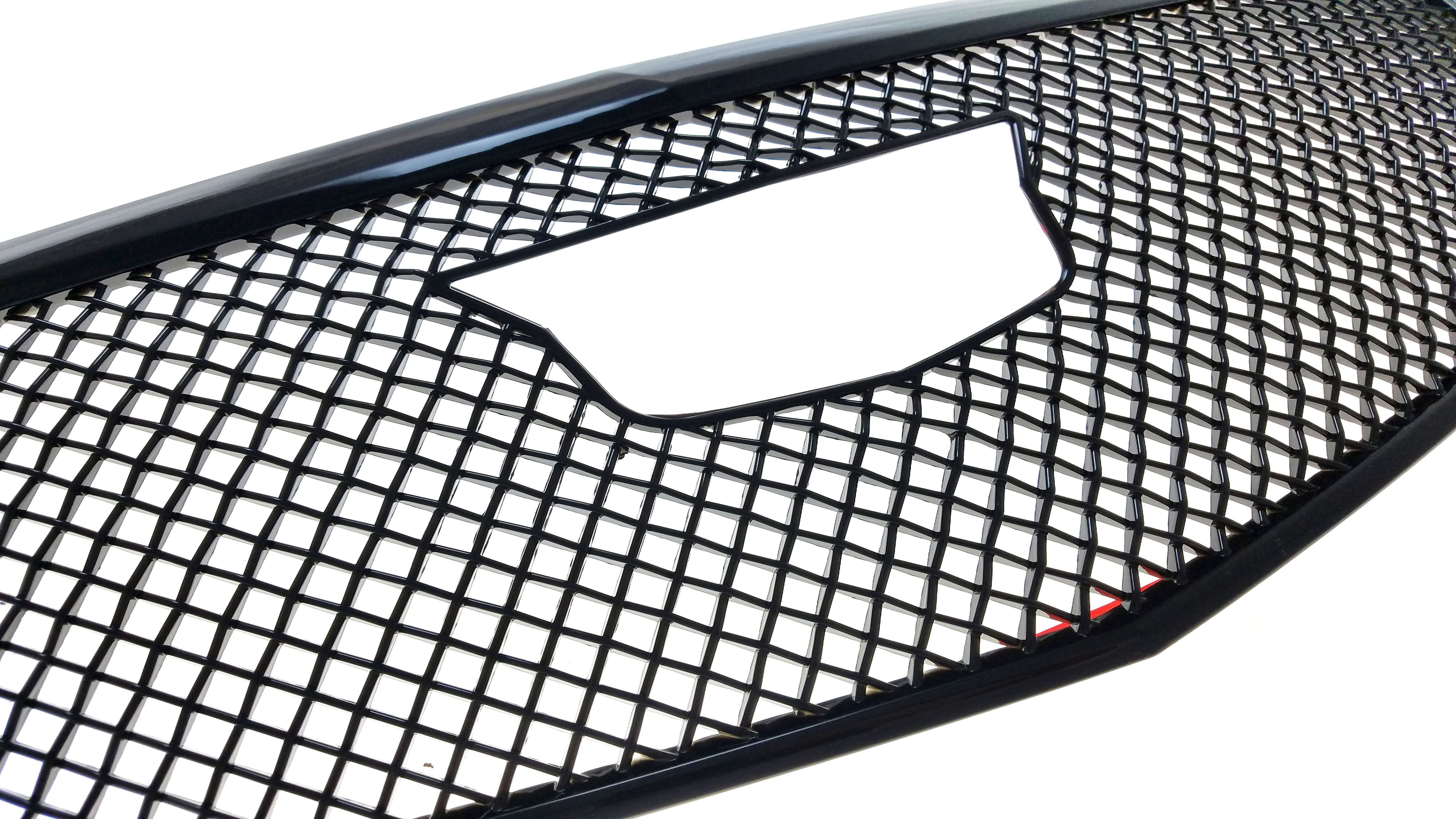 ABS6464BLK 15-19 Cadillac ATS 1 PC Gloss Black Tape-on Grille Overlay